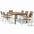 Ensemble de table et chaises en bois et aluminium avec 8 chaises - 2026