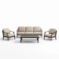 Ensemble de salon de jardin en aluminium et tissu beige - 2026