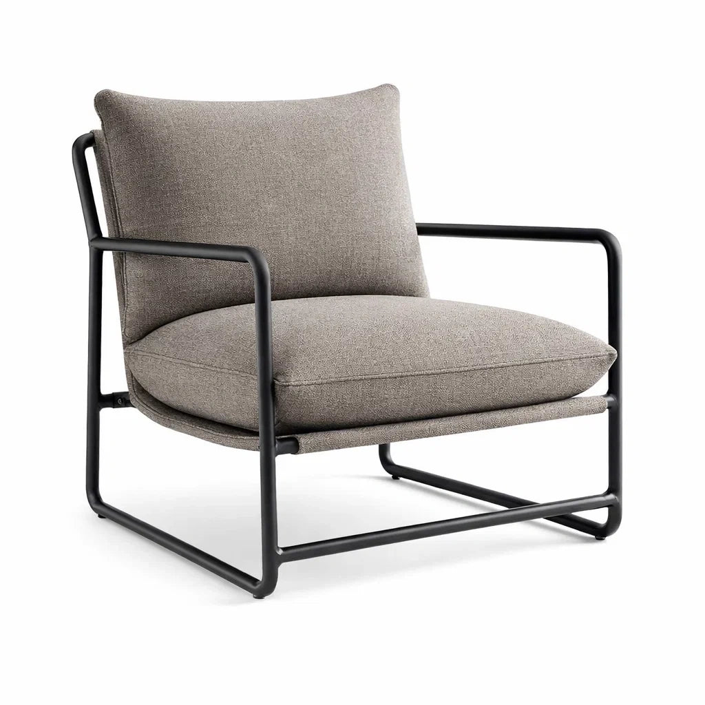 Fauteuil en métal et tissu gris - 2026
