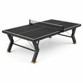 Table de tennis de table noire en MDF et acier, 274 × 152,5 × 76 cm, filet inclus - 2026