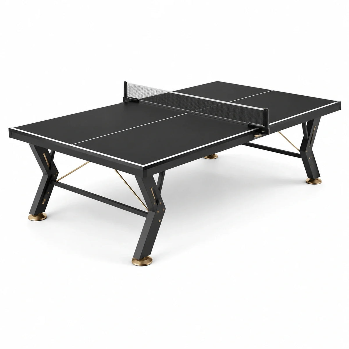 Table de tennis de table noire en MDF et acier, 274 × 152,5 × 76 cm, filet inclus - 2026