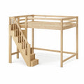 Lit mezzanine en bois de pin avec escalier - 2026