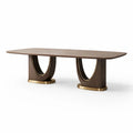 Table à manger rectangulaire en bois et laiton - 2026