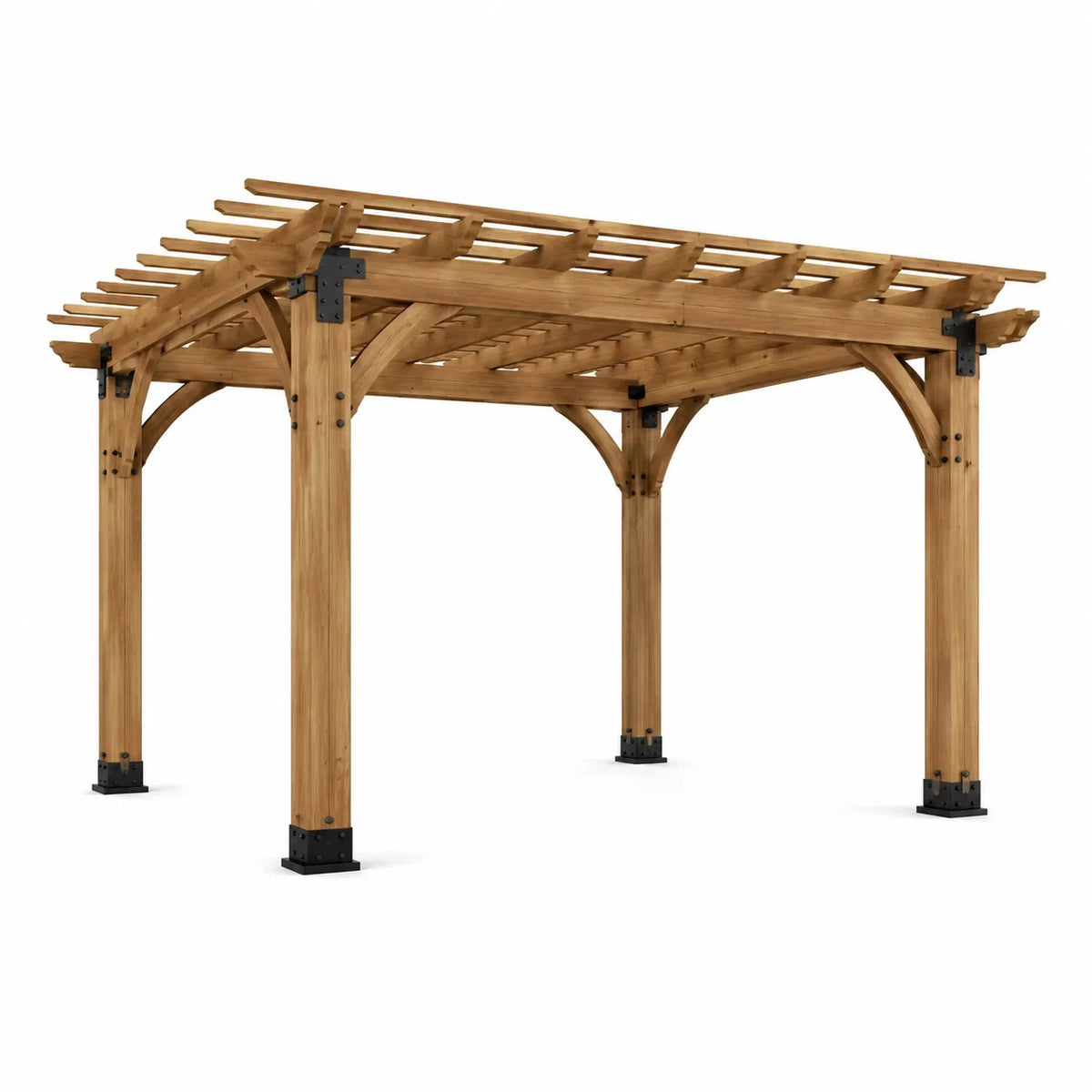 Pergola en bois d'acacia avec pièces en acier galvanisé - 2026