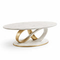 Table basse ovale en marbre et métal 120x60x40 cm - 2026