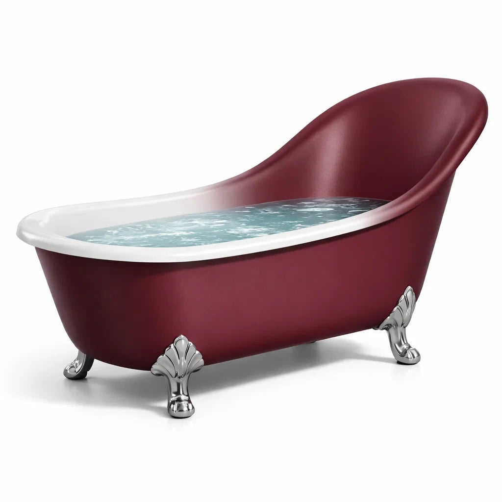 Baignoire îlot en acrylique rouge avec pieds en acier - 2026