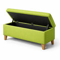 Banc de rangement en tissu avec pieds en bois - 2026