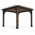 Pergola en aluminium et bois composite 300x300x250 cm marron/noir - 2026