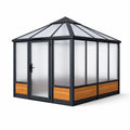 Serre en aluminium noir avec verre en polycarbonate - 2026