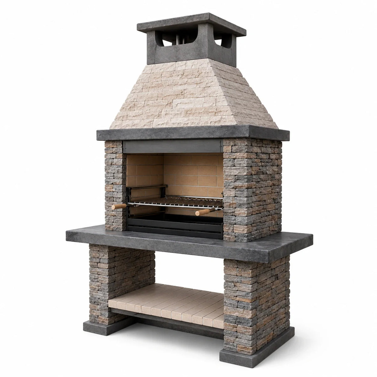 Barbecue en pierre avec grille en acier inoxydable 200x100x250 cm - 2026