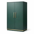 Armoire en bois vert avec poignées en métal 180x100x50 cm - 2026