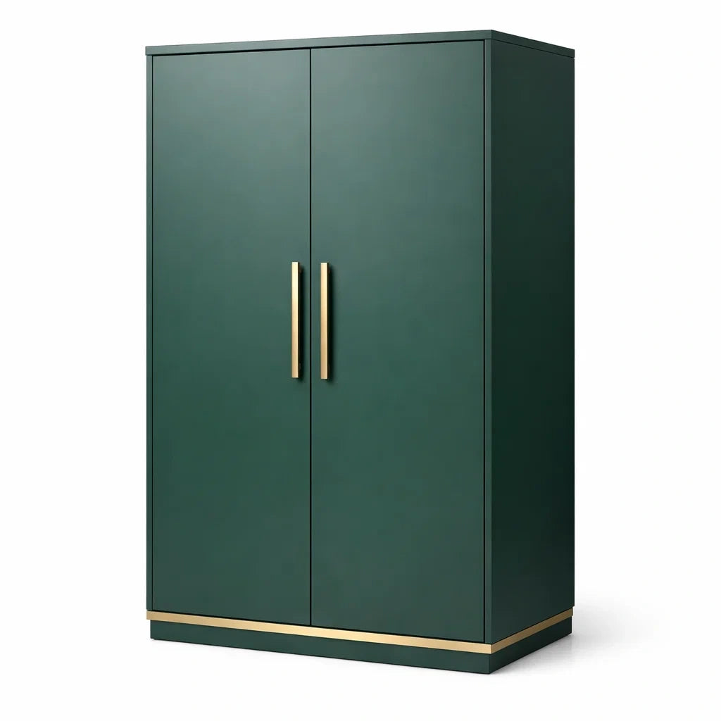 Armoire en bois vert avec poignées en métal 180x100x50 cm - 2026