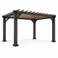 Pergola en métal et bois noir et marron 300x400 cm - 2026