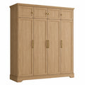 Armoire en Bois à 4 Portes avec Poignées Métalliques - 2026