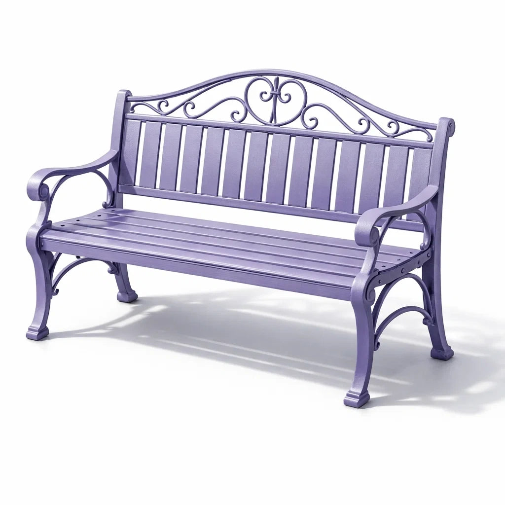 Banc de jardin en métal violet - 2026