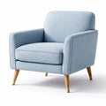 Fauteuil en bois et tissu bleu ciel - 2026