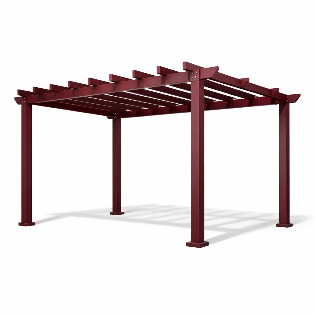 Pergola de jardin en métal rouge bordeaux 300 x 300 x 220 cm - 2026