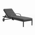 Chaise longue en aluminium et tissu gris foncé - 2026
