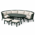 Salon de jardin en aluminium vert avec coussins en polyester - 2026