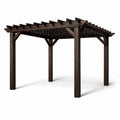 Pergola de jardin en bois massif teinté foncé 300 x 300 x 240 cm - 2026