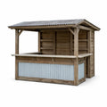 Kiosque bar de jardin en bois et acier ondulé - 2026