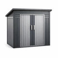 Abri de jardin en plastique gris avec double porte 204x126x196 cm - 2026
