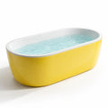Baignoire îlot ovale en acrylique jaune 170x80x60 cm - 2026