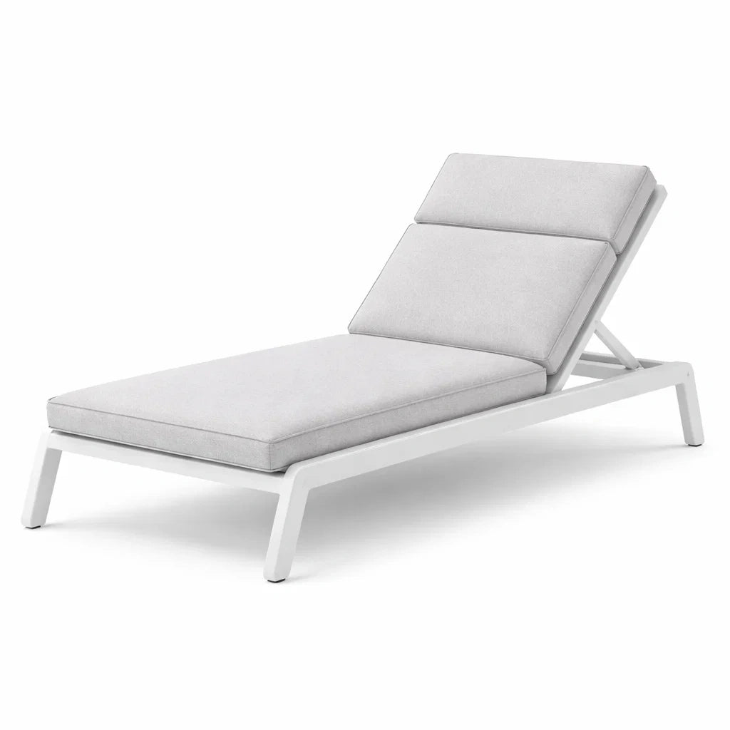 Bain de soleil réglable en aluminium avec tissu gris - 2026