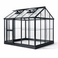 Serre en aluminium noir avec panneaux en verre trempé - 2026
