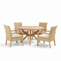 Ensemble table et chaises extérieur en bois et rotin - 2026