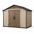 Abri de jardin en résine marron et beige 300x250x210 cm - 2026