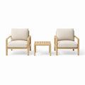 Ensemble de détente en bois avec fauteuils et table basse beige - 2026