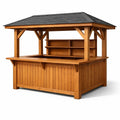 Kiosque bar de jardin en bois de sapin avec toit en asphalte - 2026