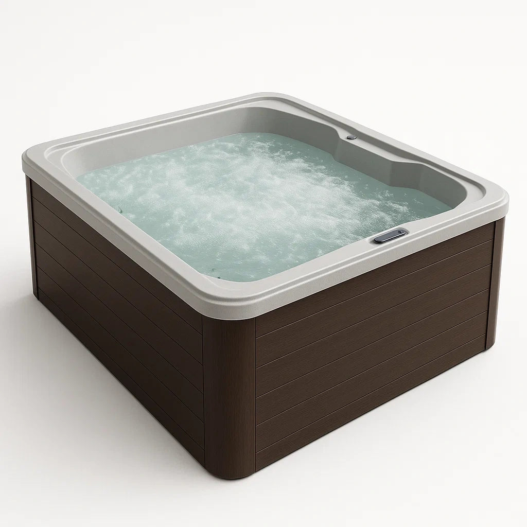 Bain à remous extérieur en bois composite et polypropylène 205x205x95 cm pour 6 personnes - 2026