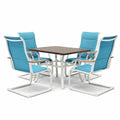 Ensemble table et chaises d’extérieur en aluminium et polyester bleu - 2026