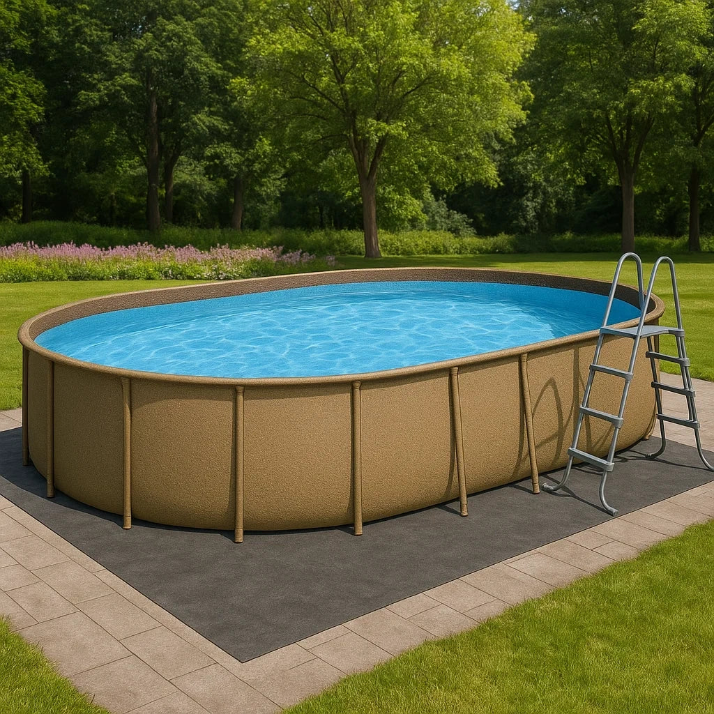 Piscine hors-sol ovale acier avec échelle - 2026