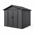 Abri de jardin en plastique gris anthracite avec double porte - 2026