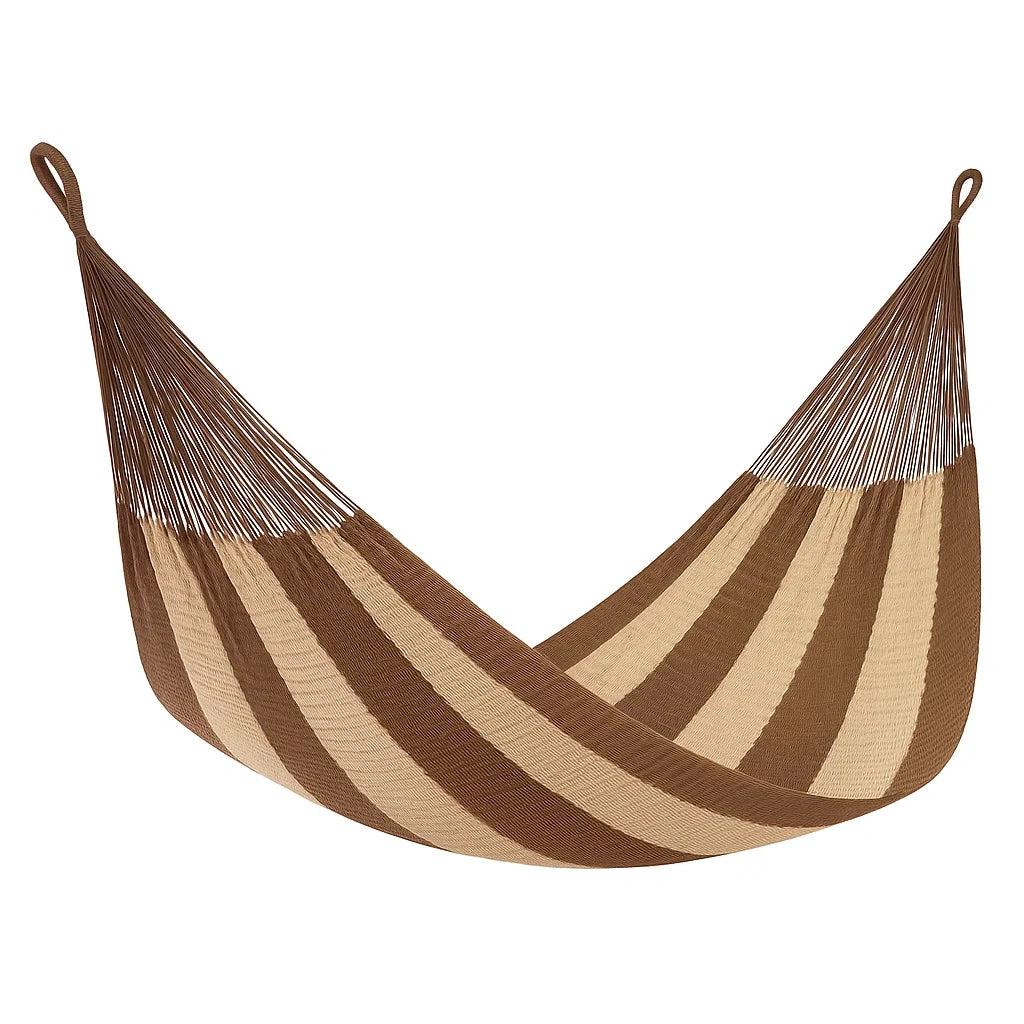 Hamac en coton marron et beige 200x150 cm - 2026