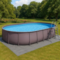 Piscine hors sol ovale acier et PVC 610x366x122 cm Marron - 2026