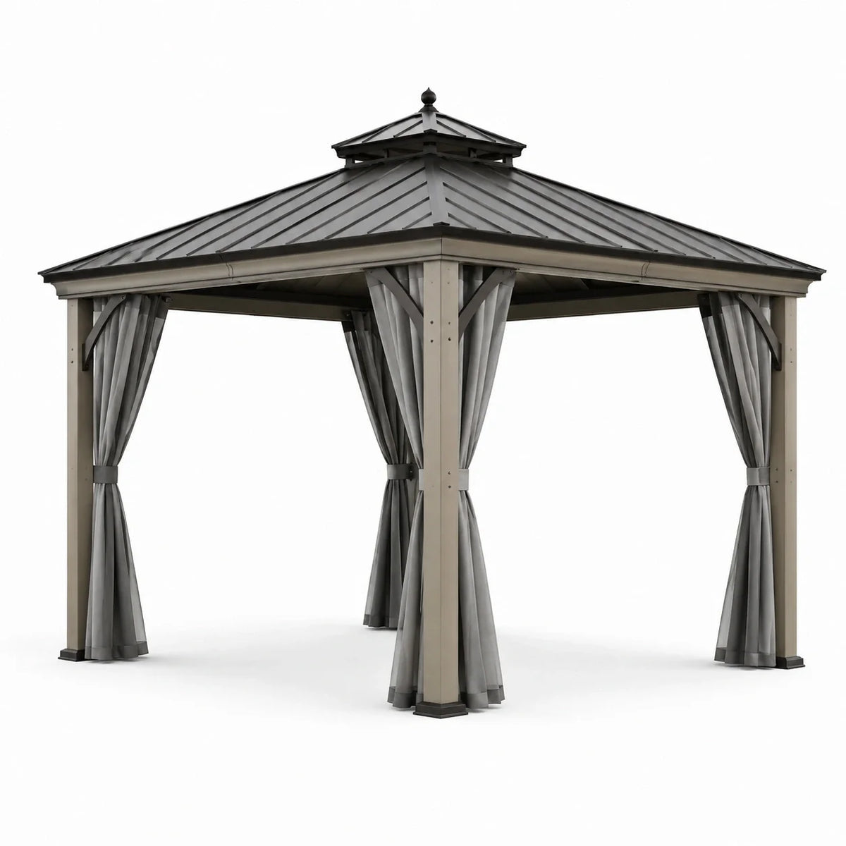 Pavillon de jardin en aluminium avec toit en acier galvanisé - 2026