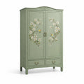 Armoire en bois avec motif floral peint - 2026