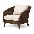 Fauteuil en rotin avec coussins en tissu polyester - 2026