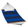 Hamac en polyester rayé bleu et noir avec coussin - 2026