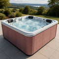 Spa Jacuzzi 4 Places Carré Acrylique Blanc Tissu Rouge - 2026