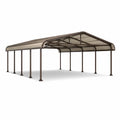 Abri voiture en aluminium et polycarbonate 600x300x250 cm brun - 2026