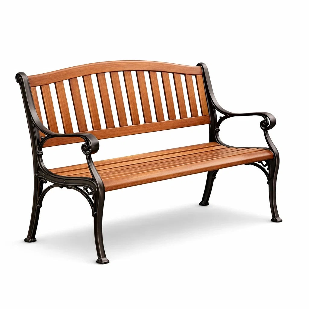 Banc en bois et métal 122 x 60 x 80 cm - 2026