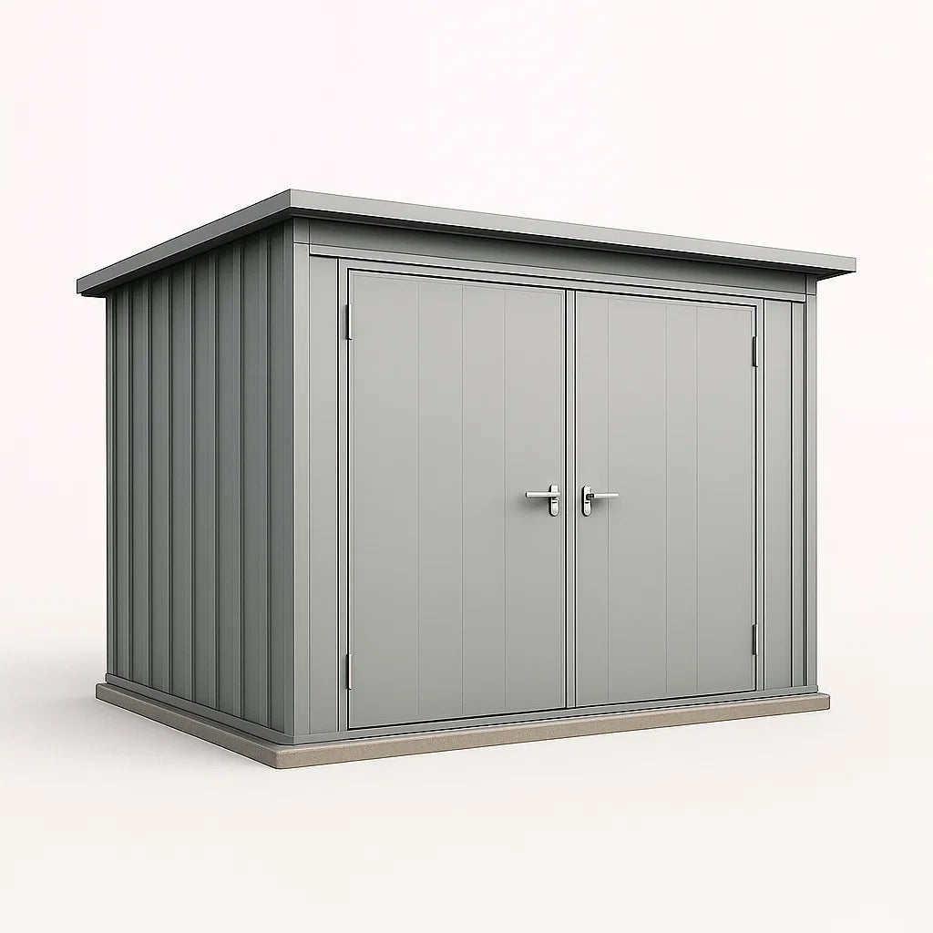 Abri de jardin en métal gris à double porte 250x200x210 cm - 2026