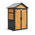 Abri de jardin en métal et bois noir avec double porte 182x100x210 cm - 2026