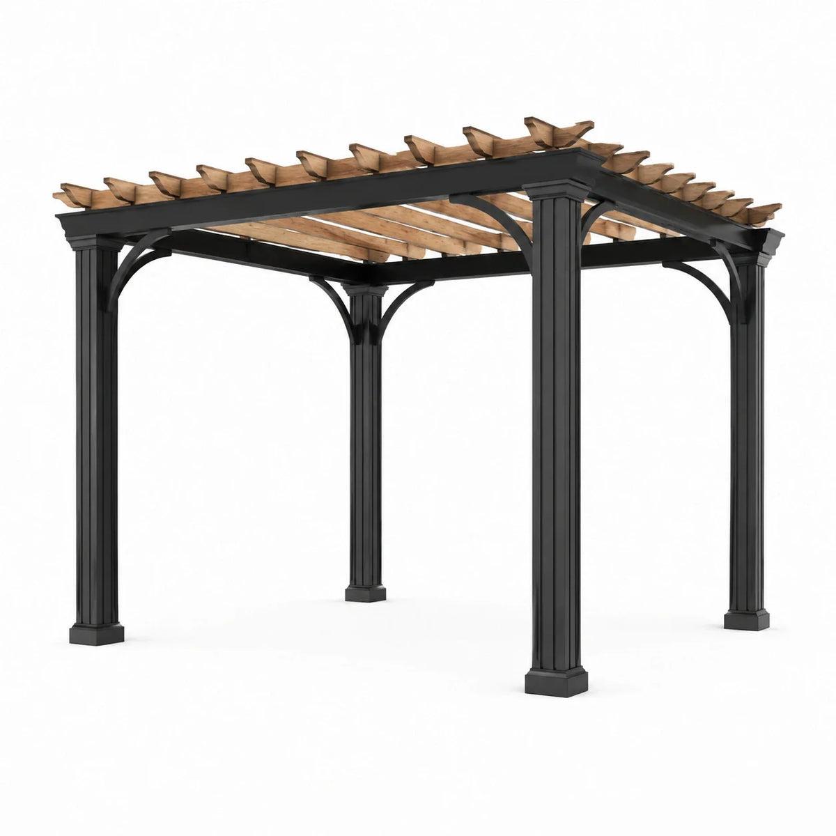 Pergola en bois composite et aluminium noir 300x300 cm - 2026