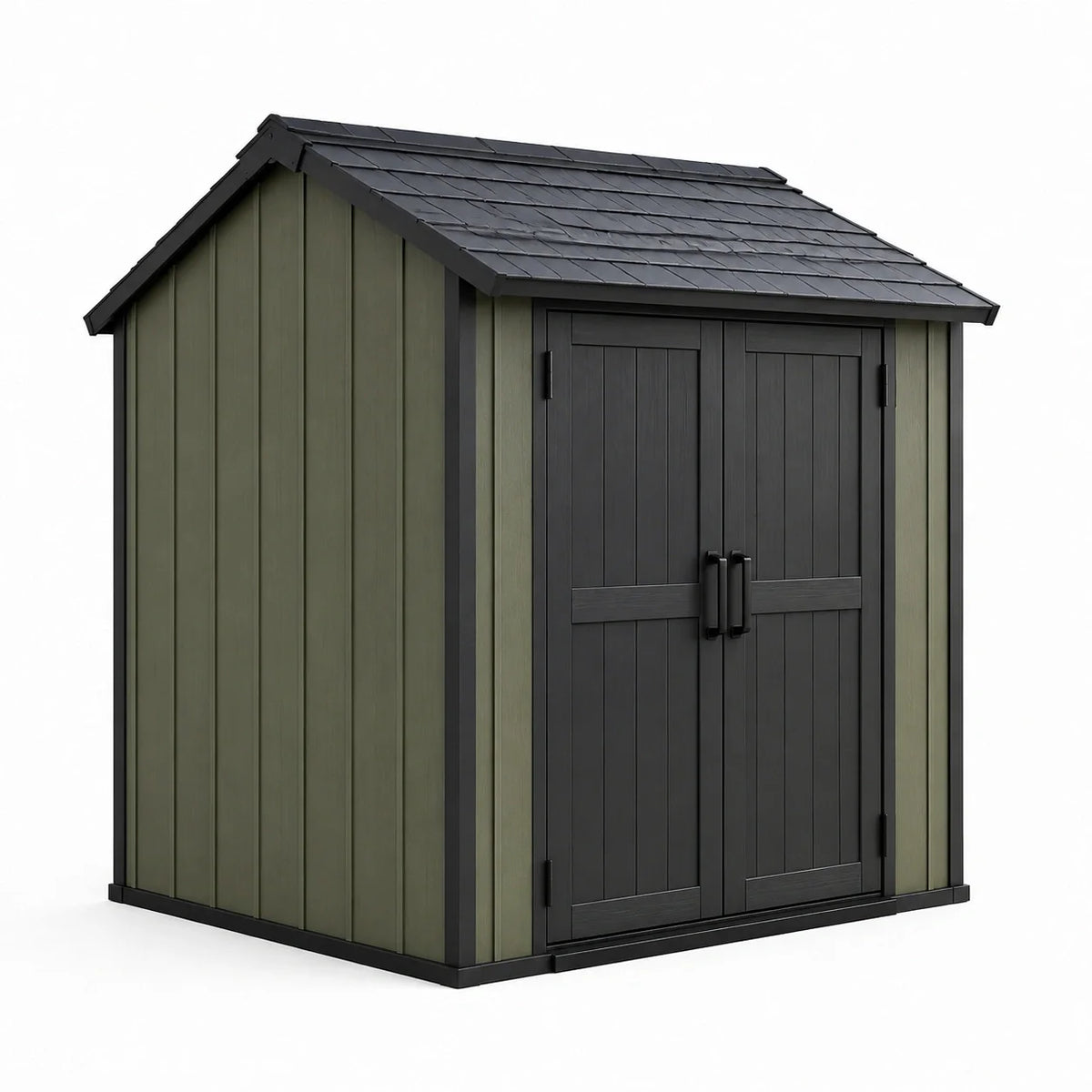 Abri de jardin en plastique vert et noir 220x190x260 cm - 2026